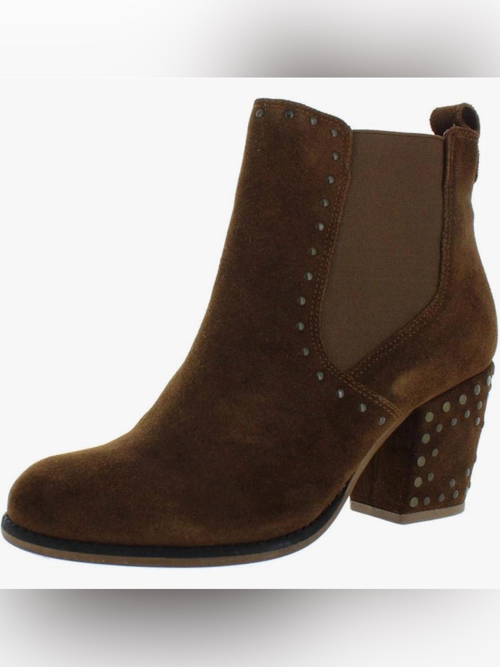 Crevo Brown Suede Studded Ankle Booties